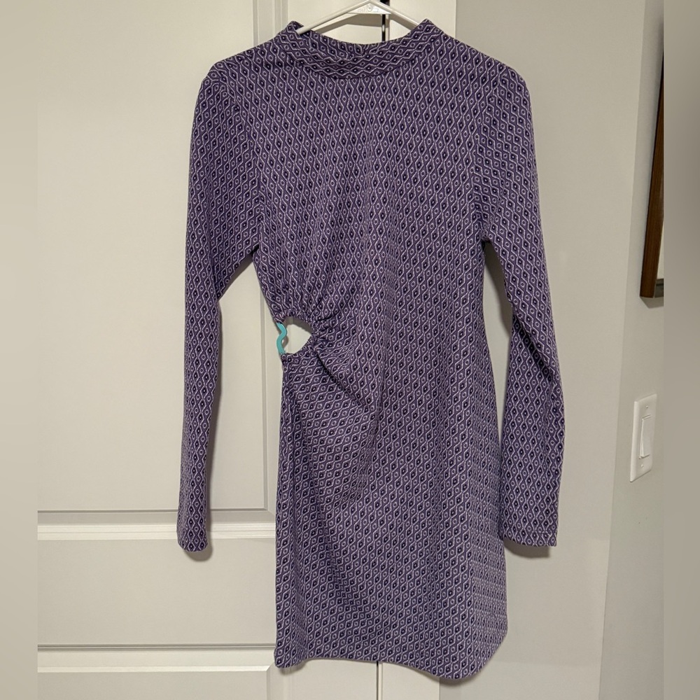 Zara Purple Patterned Backless Dress